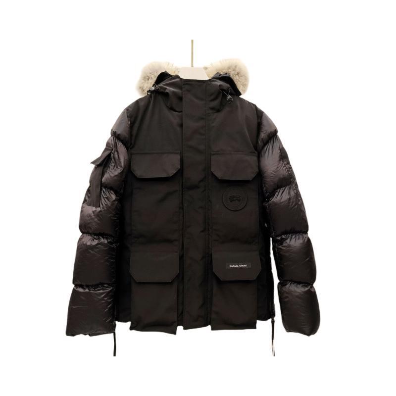 MYS New Arrivals Windproof Cropped Bomber Jacket White Duck Down Coat Women With Fox Fur Collar And 