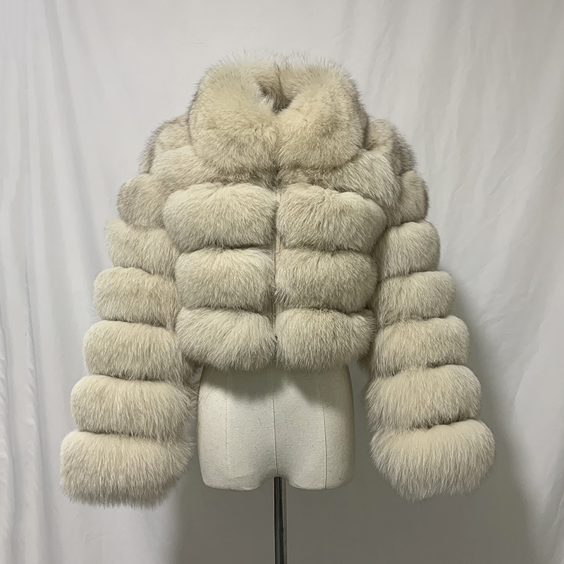 Wholesale Custom Lady Fox Fur Jacket Coat Women Luxury Real Fox Fur Coat