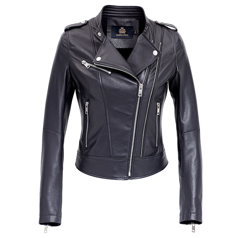 Latest Design Lady Casual Fashion Women Sexy Leather Jacket for Wholesale Winter Coat Fur Custom Lea