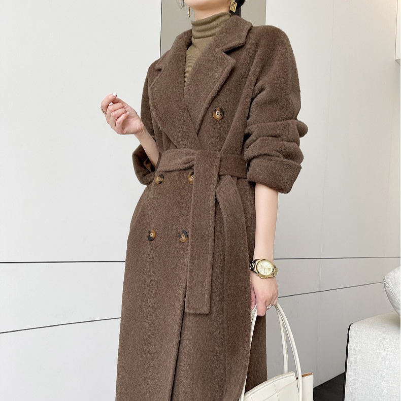Custom Women's Alpaca Wool High-end Thickening Warm Winter Trousers Coats