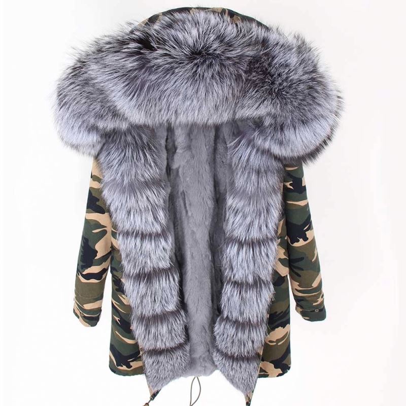 2021 Winter Women Classic Comfortable Fur Coat Rabbit Fur Lining Detachable And Frontier Real Fox Fu