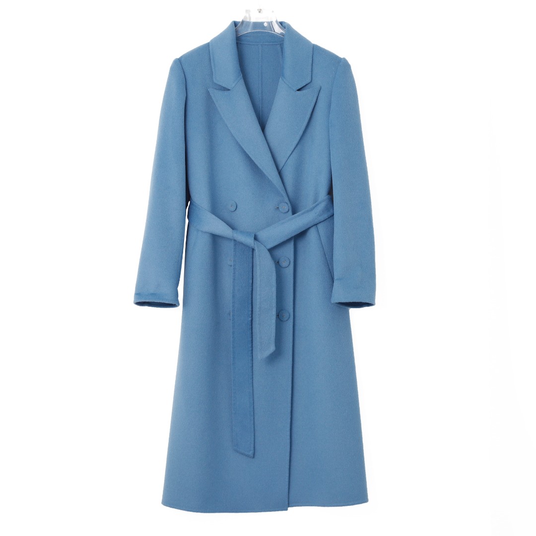 2022 New Arrival 100% Real Camel Wool For Female Overcoat Double-Breasted Long Sleeve Luxury Camel W