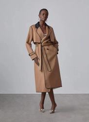 Custom new design autumn winter long fashion 100% camel-hair cloth 100% wool coat designer woman ove