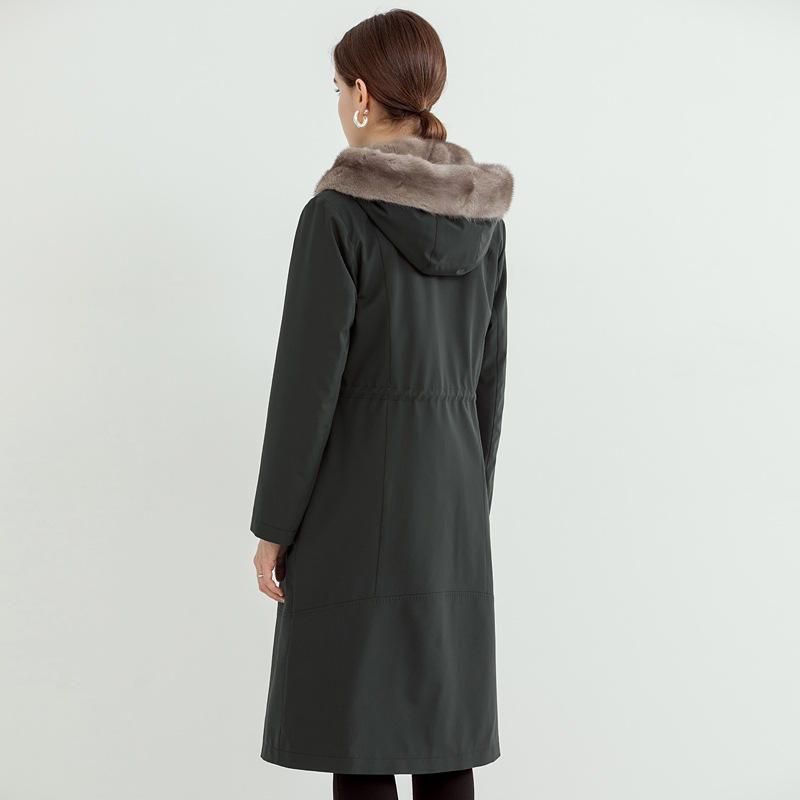 2022 new winter oversize pike women's wholesale real mink fur coat