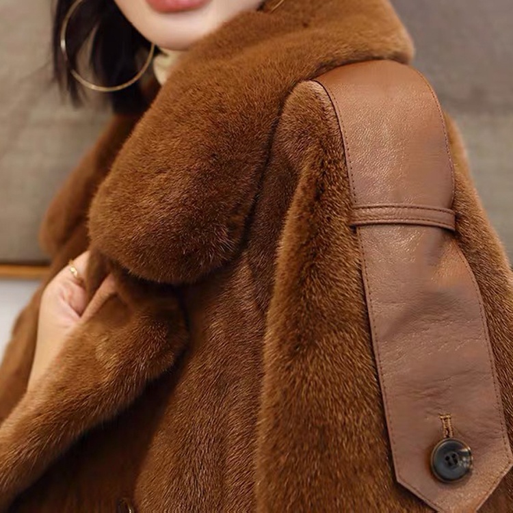 Fashion long mink fur coat women winter natural fur coat mink real mink fur coat