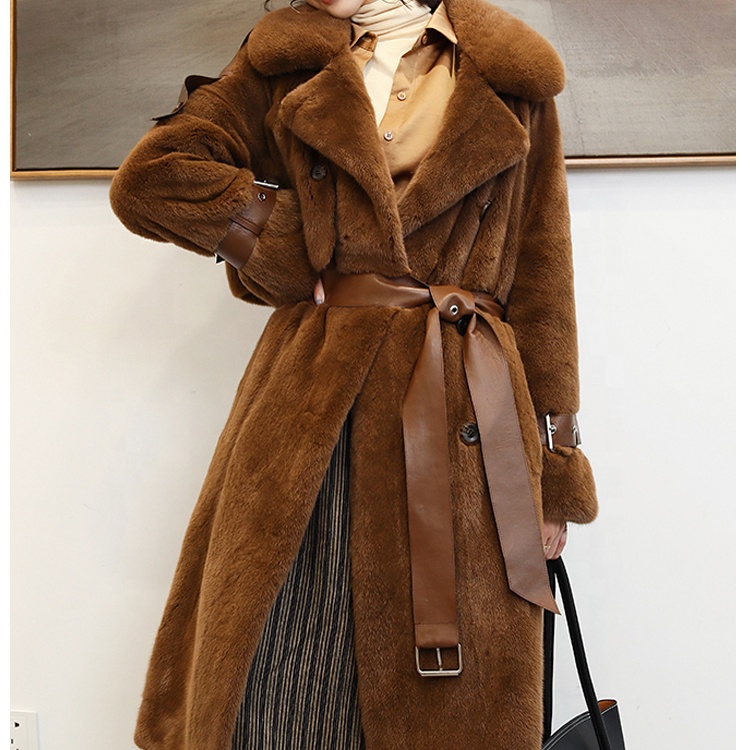 Fashion long mink fur coat women winter natural fur coat mink real mink fur coat