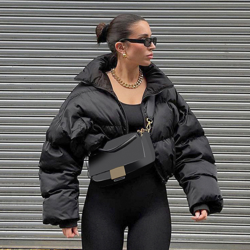 Wholesale new winter zip up puffer jacket women so