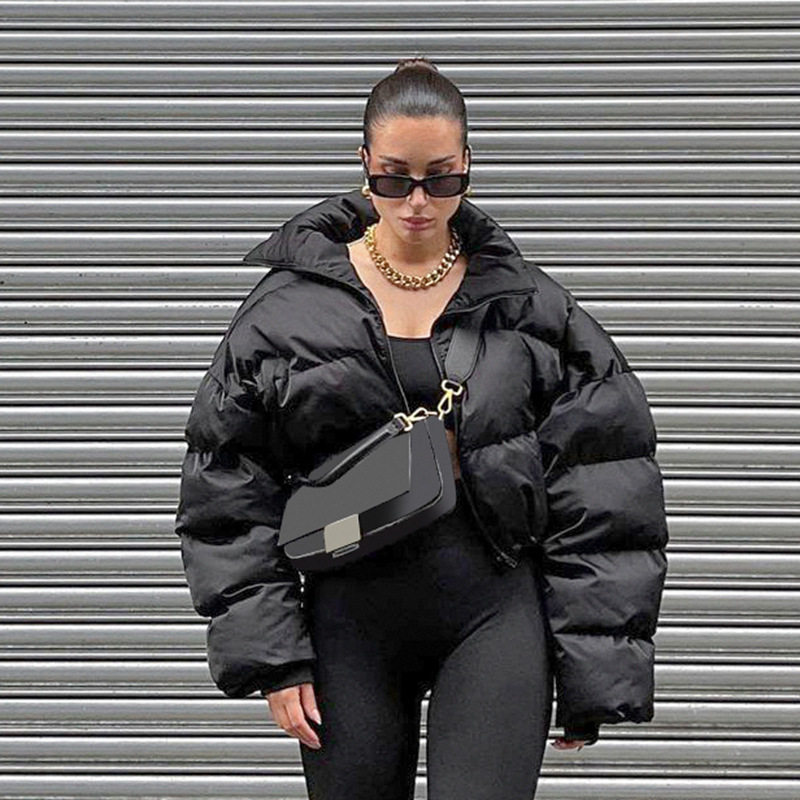 Wholesale new winter zip up puffer jacket women so