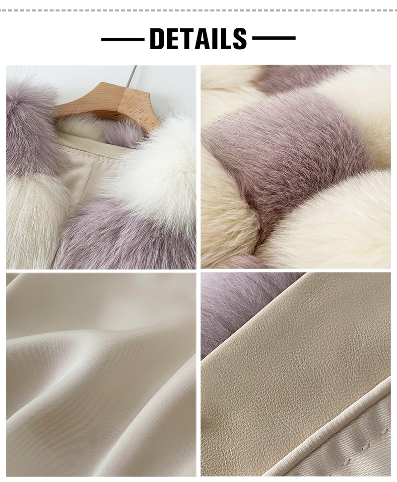 Fashion Trend Winter Warm Fluffy Jacket Real Crop Fox Fur Coat Women