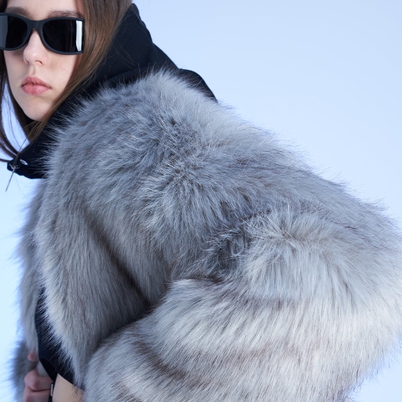 Brand AILOT Winter Warm High Collar Crop Coat Women Jacket With Detachable Faux Fur Vest