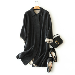 Cardigans Black Lelelei Mongolian Cashmere Women's Coat 100% Long Womens Cashmere Cardigan women