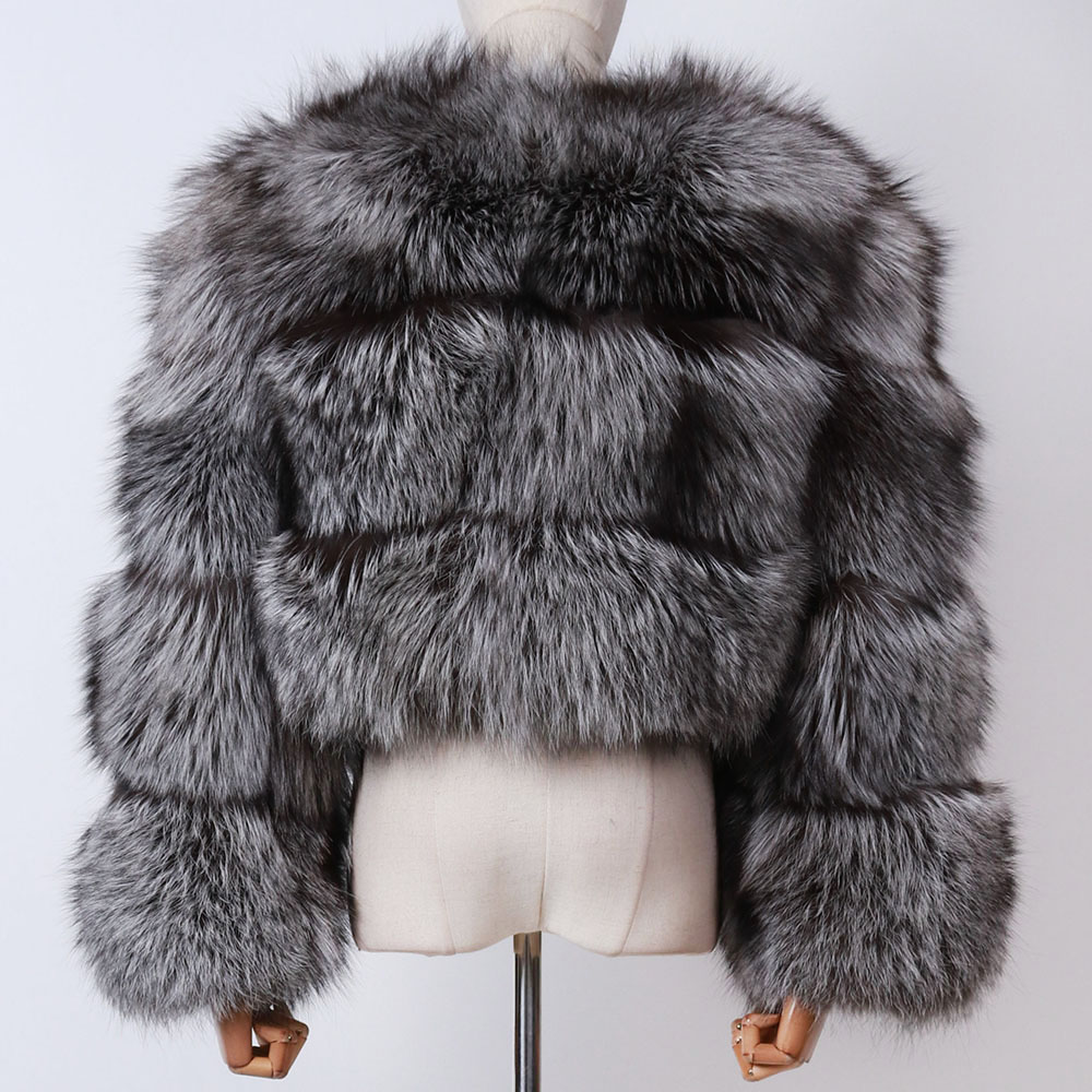 Winter Warm Thick Raccoon Fur Coat Women Real Fox Fur Coat For Ladies