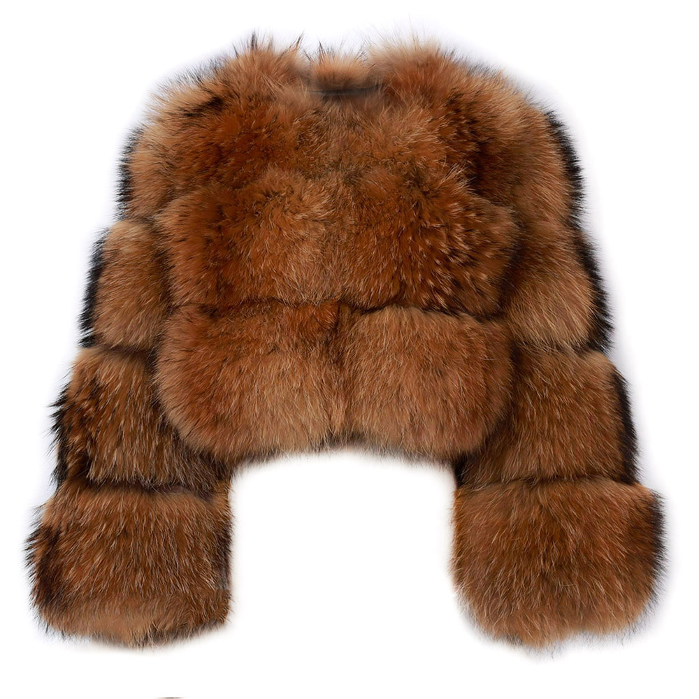 Winter Warm Thick Raccoon Fur Coat Women Real Fox Fur Coat For Ladies