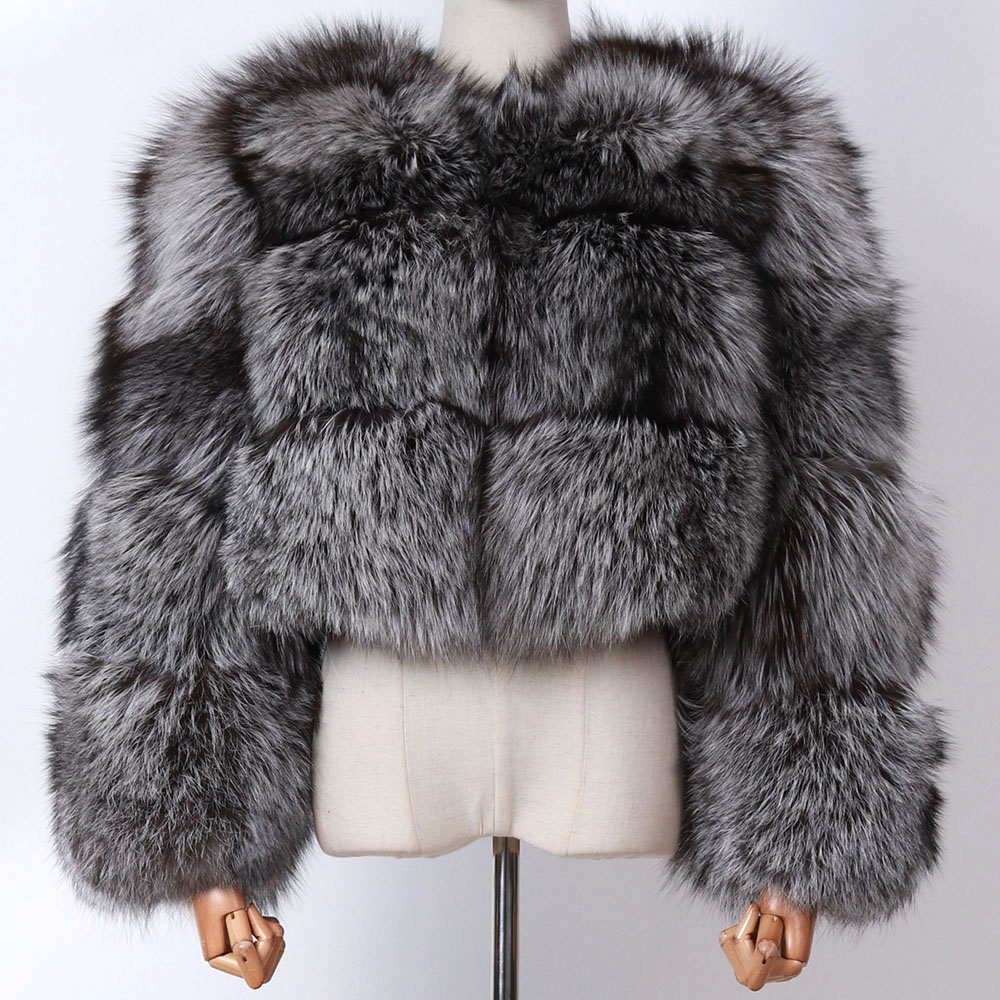Winter Warm Thick Raccoon Fur Coat Women Real Fox Fur Coat For Ladies