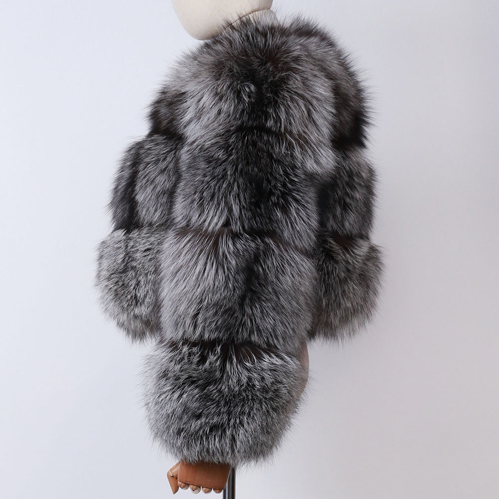 Winter Warm Thick Raccoon Fur Coat Women Real Fox Fur Coat For Ladies