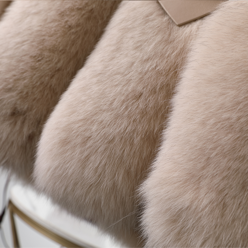 Fox fur Large fur collar Women's winter clothes keep warm Sheepskin coat White duck down included