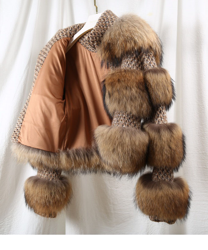 OFTBUY 2021 Winter Jacket Women Real Fur Coat Natural Raccoon Fur Woolen Coat Bomber Jacket Korean S