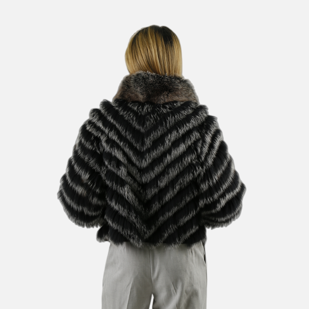 New Winter Coat Jacket Women Fur Coat Short Style Genuine Fox Fur Coat With Detachable Fur Collar