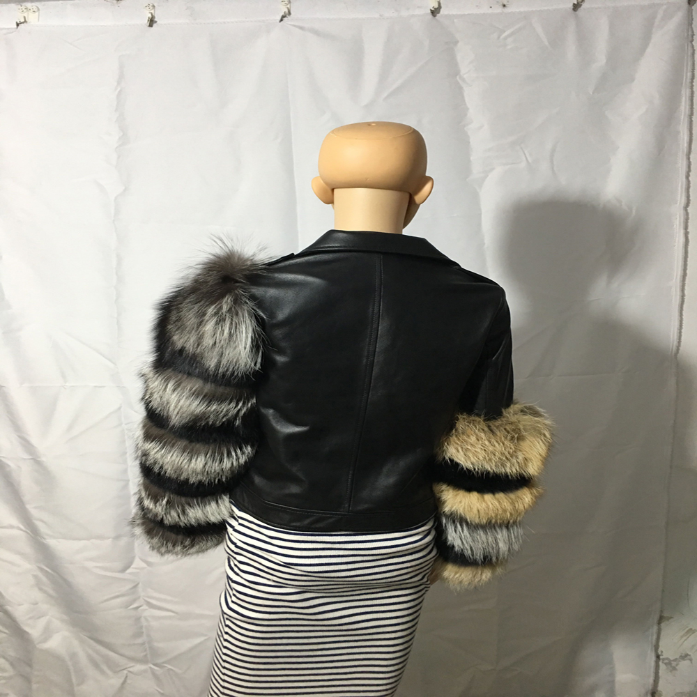 Fox Fur Sheepskin Jacket Short Leather Coat Fur Coat Women's Coats