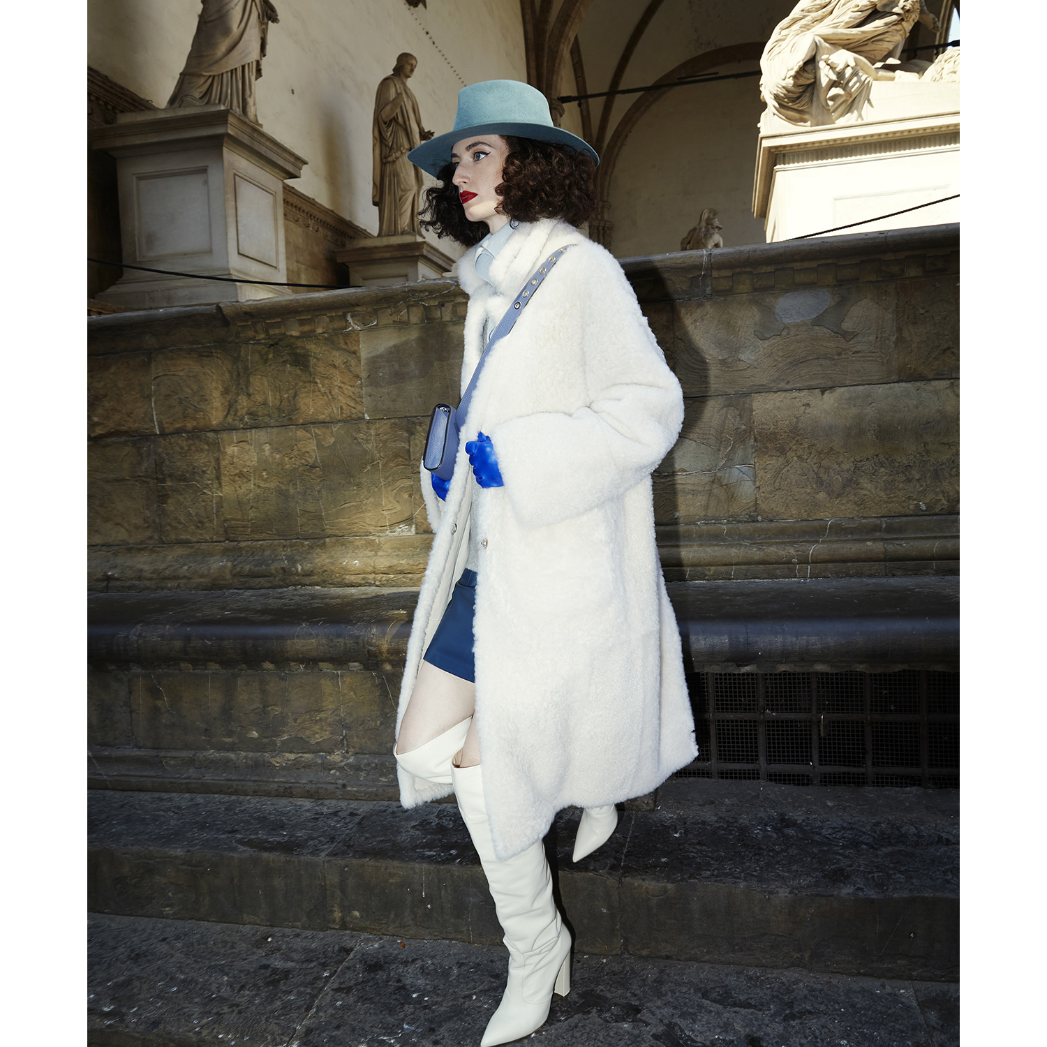 Luxury made in Italy real fur reversible women shearling coat with oversized comfortable fit for ric