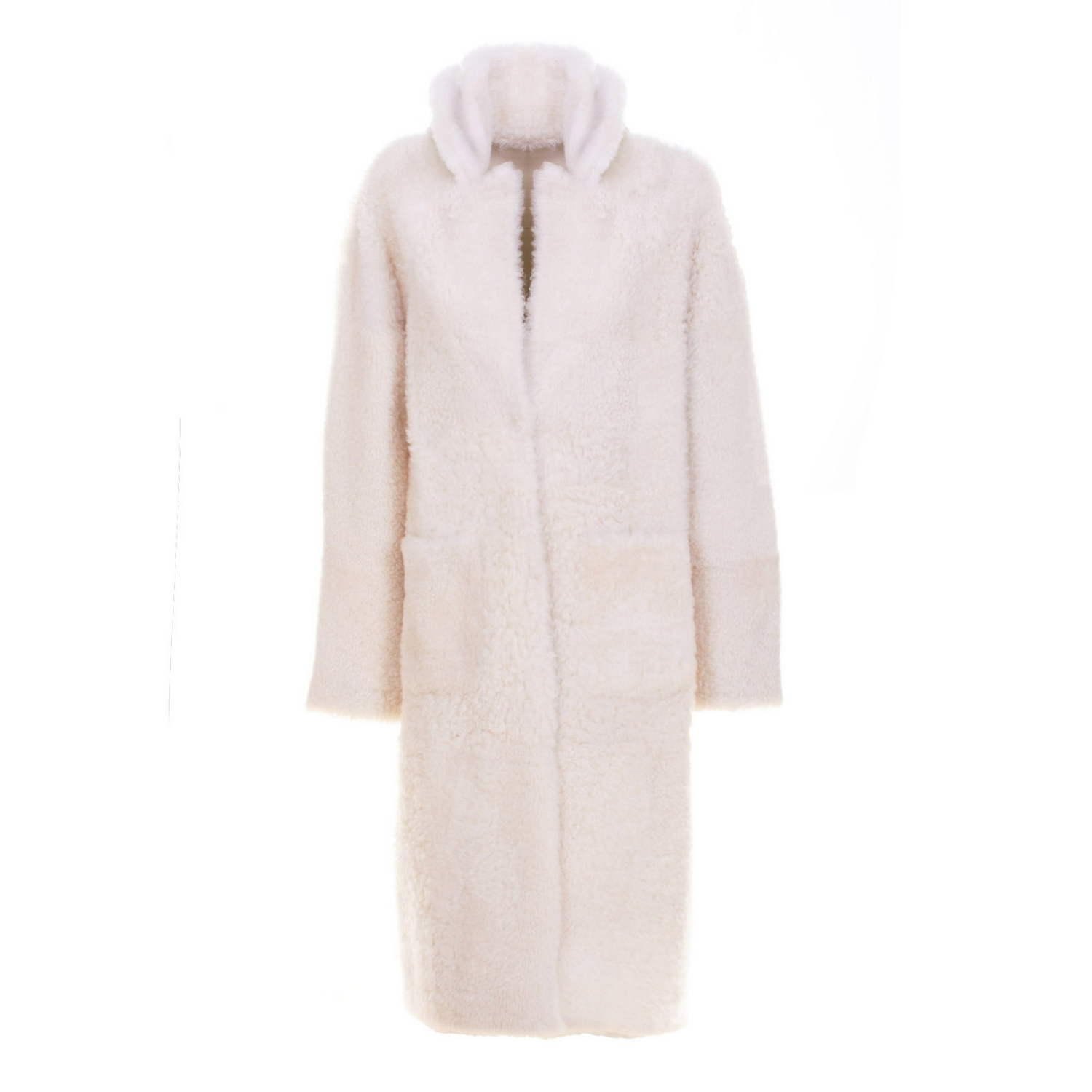 Luxury made in Italy real fur reversible women shearling coat with oversized comfortable fit for ric
