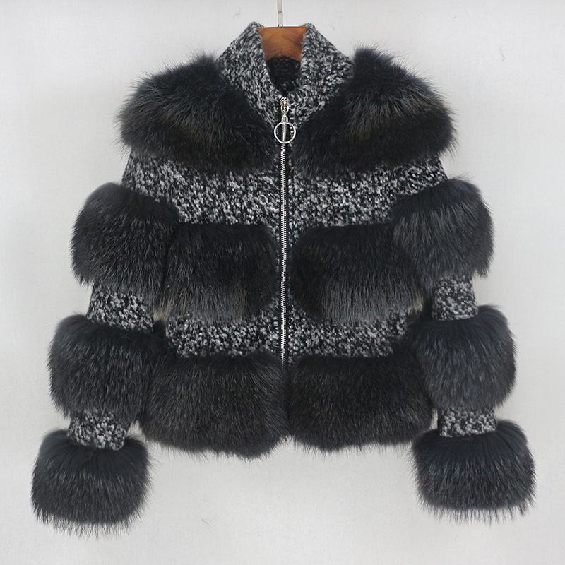 Fashion  faux fur top cropped bubble women coat plus size jackets women's coats motorcycle women jac