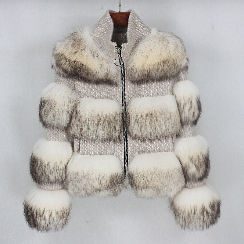 Fashion  faux fur top cropped bubble women coat plus size jackets women's coats motorcycle women jac