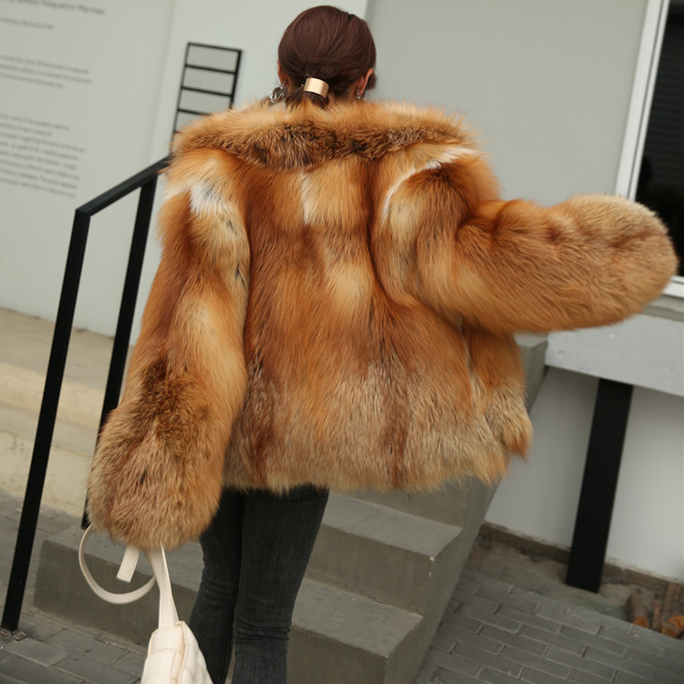 2021 New Arrival Genuine Fox Fur Jacket Women Fluffy Real Fox Fur Coat for Winter