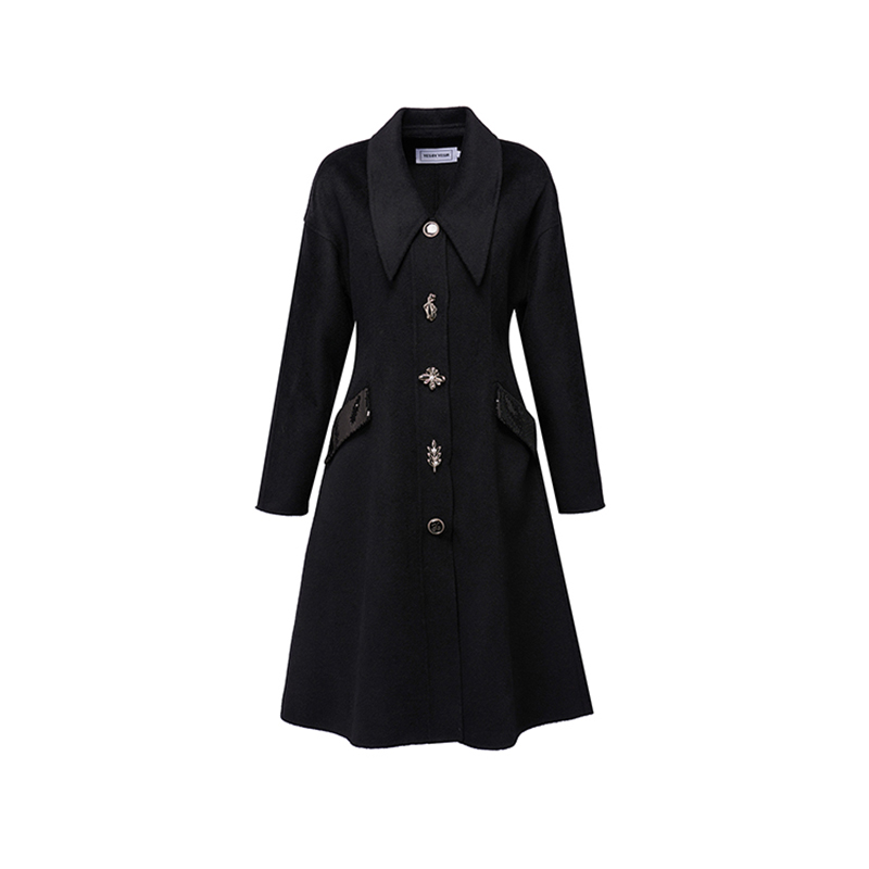 Cashmere coat 2021 autumn and winter new double-faced woolen coat in the long single-breasted high-e