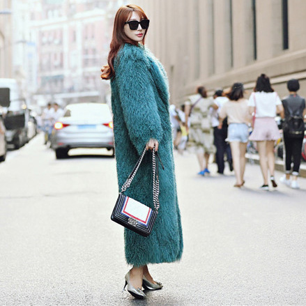 Star fashion design popular women Real Mongolian lamb fur coat