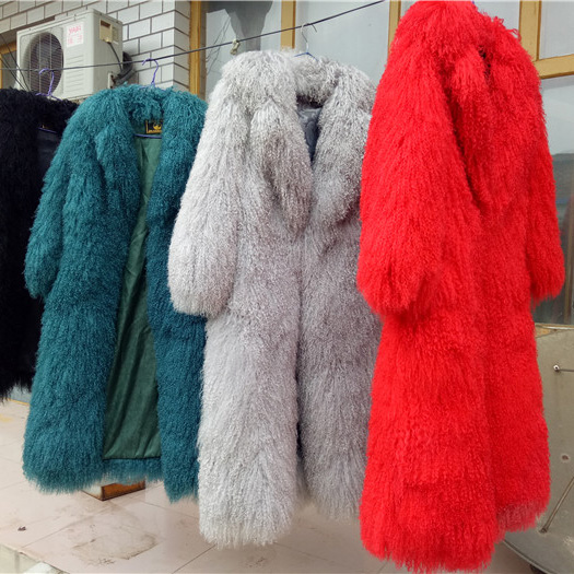 Star fashion design popular women Real Mongolian lamb fur coat