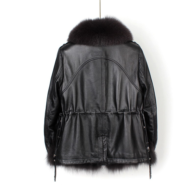 OFTUBY New Autumn And Winter Women's Jacket  Natural Fox Fur Genuine Leather Coats Fight To Receive 
