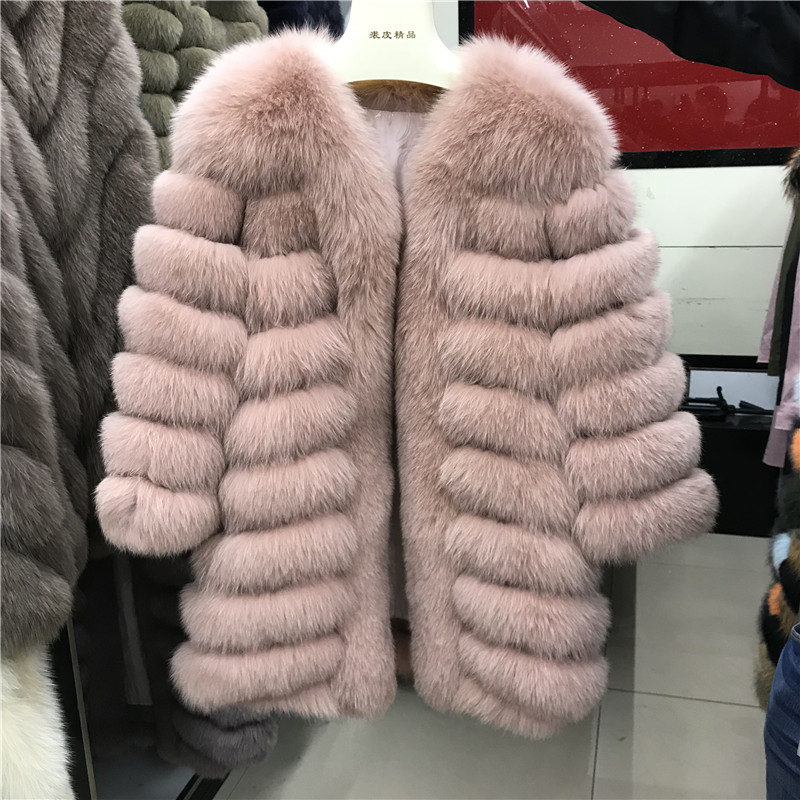 Real Fox Fur Coat Genuine Fox Fur Famale Jacket Outwear Clothes for women