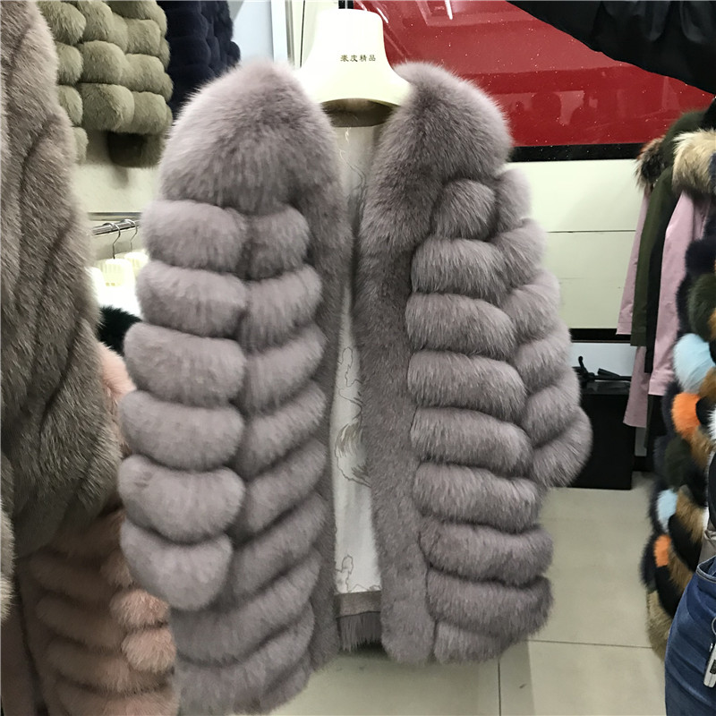 Real Fox Fur Coat Genuine Fox Fur Famale Jacket Outwear Clothes for women