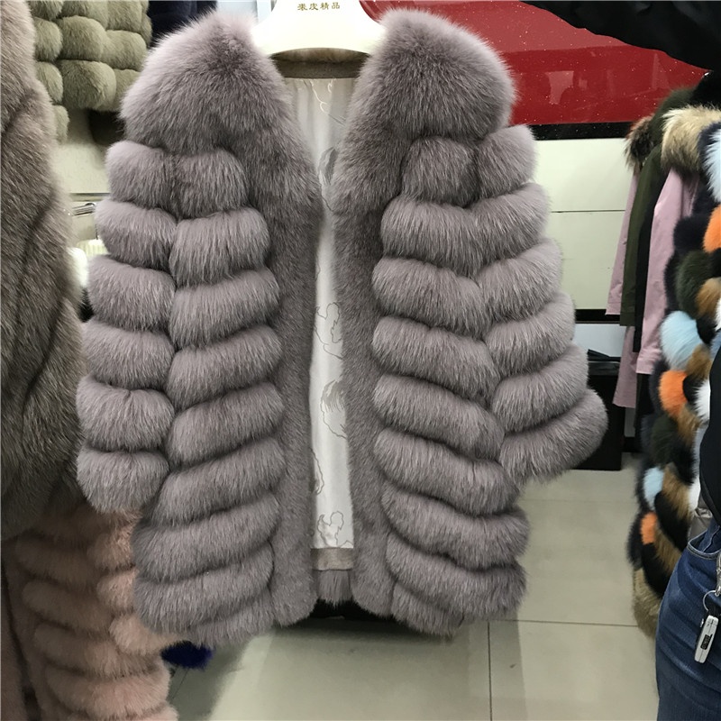 Real Fox Fur Coat Genuine Fox Fur Famale Jacket Outwear Clothes for women