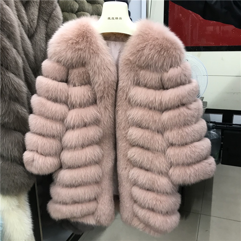 Real Fox Fur Coat Genuine Fox Fur Famale Jacket Outwear Clothes for women