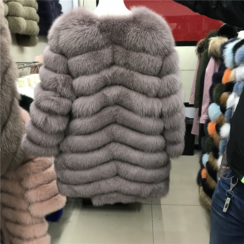 Real Fox Fur Coat Genuine Fox Fur Famale Jacket Outwear Clothes for women