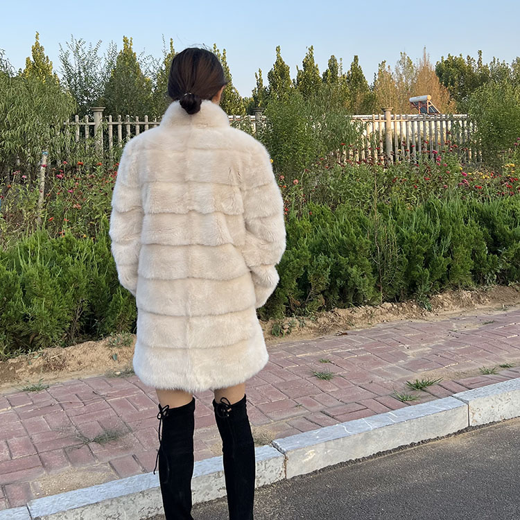 2022 Woman Coat Real Fox Fur Mink Fur Luxury Style Female Overcoat Genuine Natural Mink Fur Coat