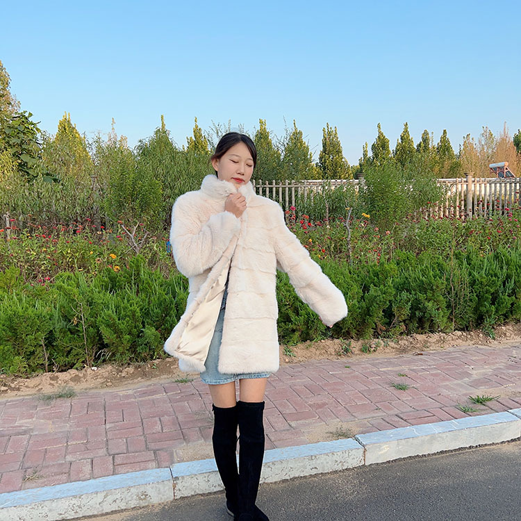 2022 Woman Coat Real Fox Fur Mink Fur Luxury Style Female Overcoat Genuine Natural Mink Fur Coat