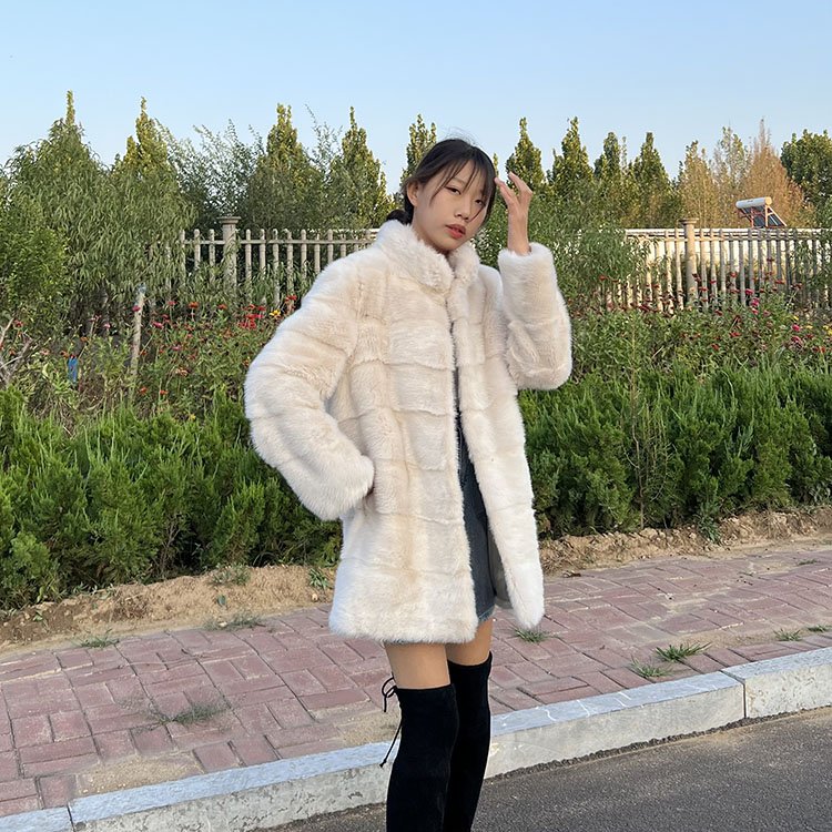 2022 Woman Coat Real Fox Fur Mink Fur Luxury Style Female Overcoat Genuine Natural Mink Fur Coat