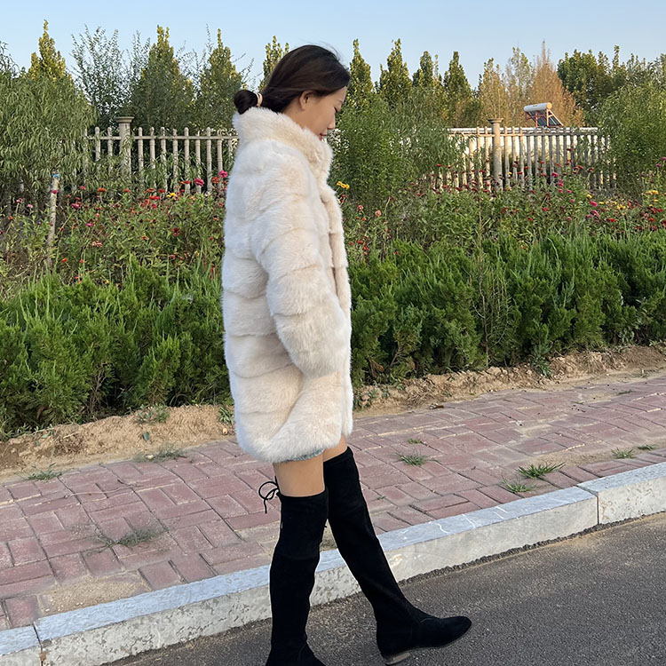 2022 Woman Coat Real Fox Fur Mink Fur Luxury Style Female Overcoat Genuine Natural Mink Fur Coat