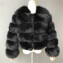 Custom Wholesale Winter Lady Fur Fox Jacket Coat Luxury Fashion Natural Sheep Shearing Luxury Real F