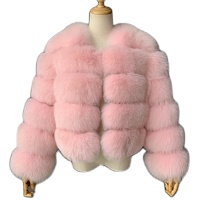 Custom Wholesale Winter Lady Fur Fox Jacket Coat Luxury Fashion Natural Sheep Shearing Luxury Real F