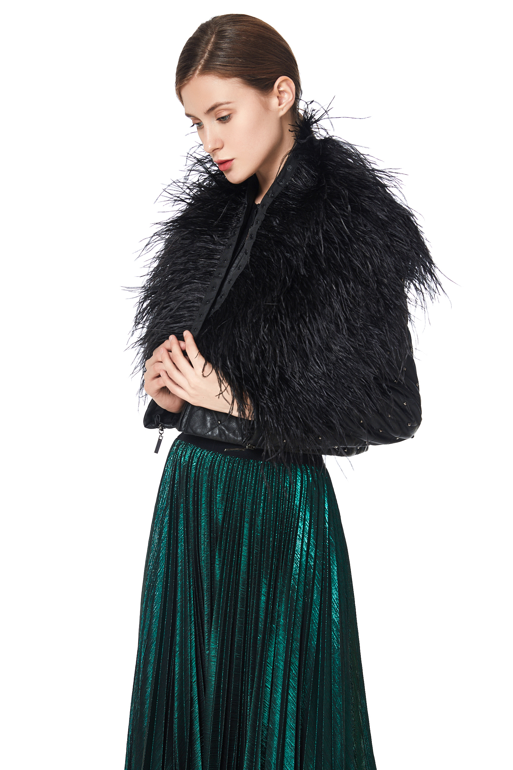 J110 jackets for women 2021 long sleeve tassel Plaid leather jacket women winter coat