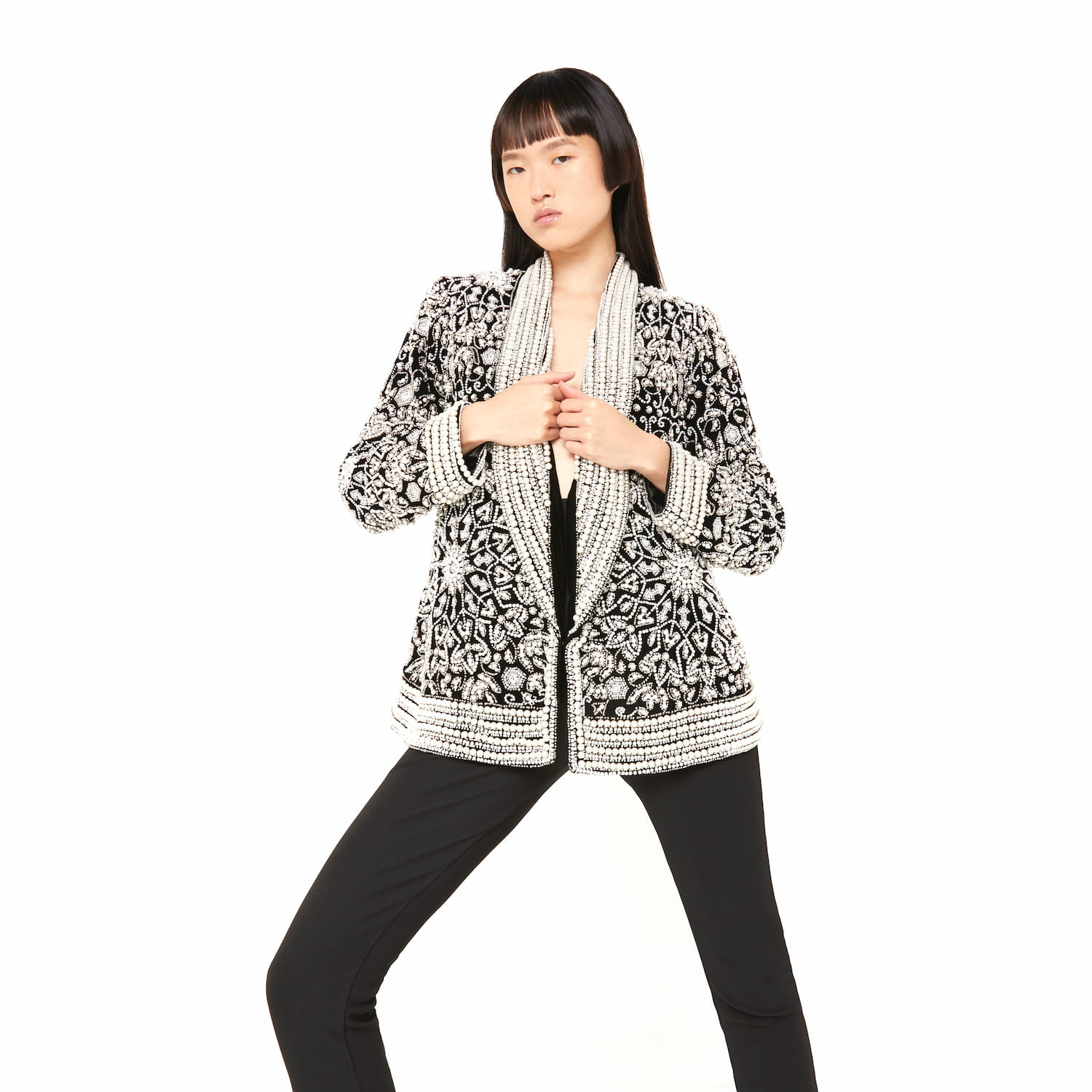 Crystal Handmade Ladies Womens Blazer Jacket Balman Jacket Bomber Ladies Fashion New Blazer