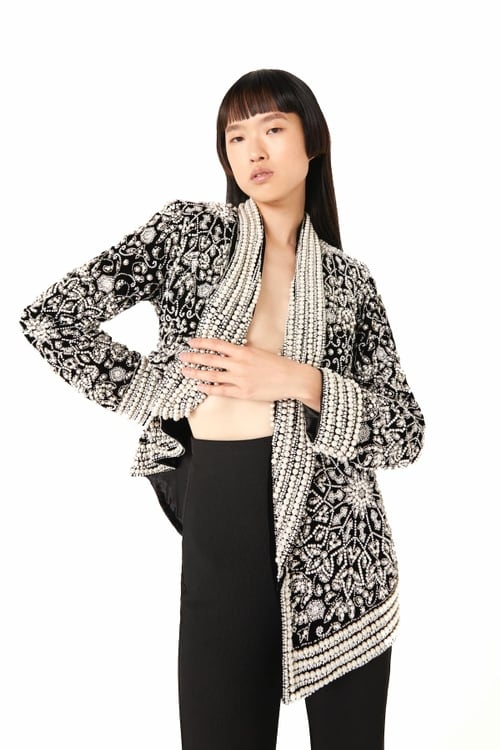 Crystal Handmade Ladies Womens Blazer Jacket Balman Jacket Bomber Ladies Fashion New Blazer
