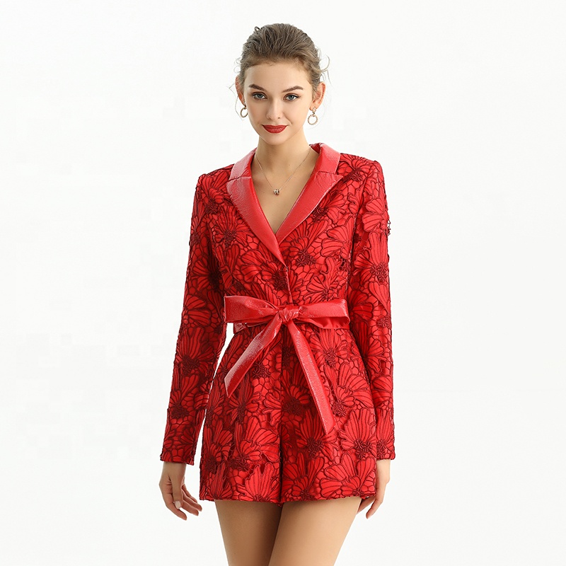 R154-1 Custom design autumn spring clothes red office female women's formal blazer coat