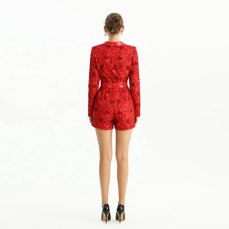 R154-1 Custom design autumn spring clothes red office female women's formal blazer coat