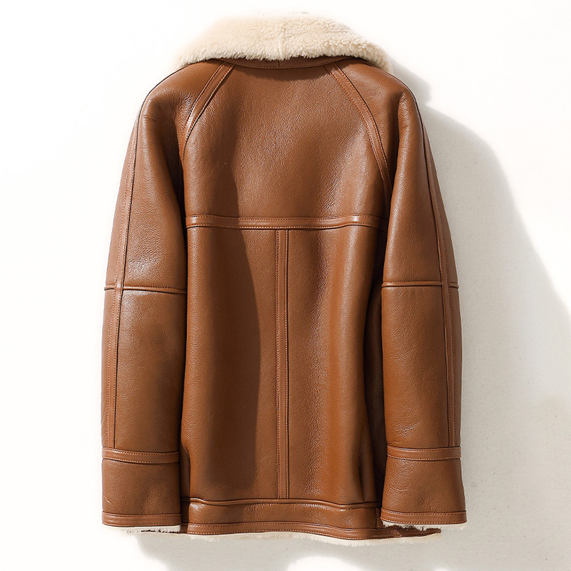High Quality Genuine Sheepskin Leather Fur Jacket Women Shearling Jacket