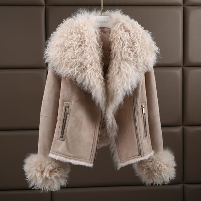 Hot Sale Lamb Fur Jacket Ladies Double-faced Sheepskin Fur Coat for Winter